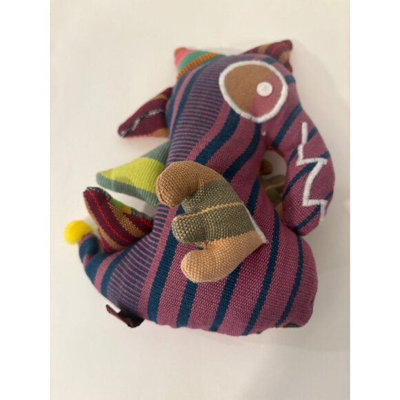 Handmade Yabal Handicrafts‎ Cotton Striped Double Sided Seahorse Plush Toy 9” - Picture 1 of 9